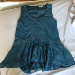 Turquoise blue Meadow Rue tank top size small